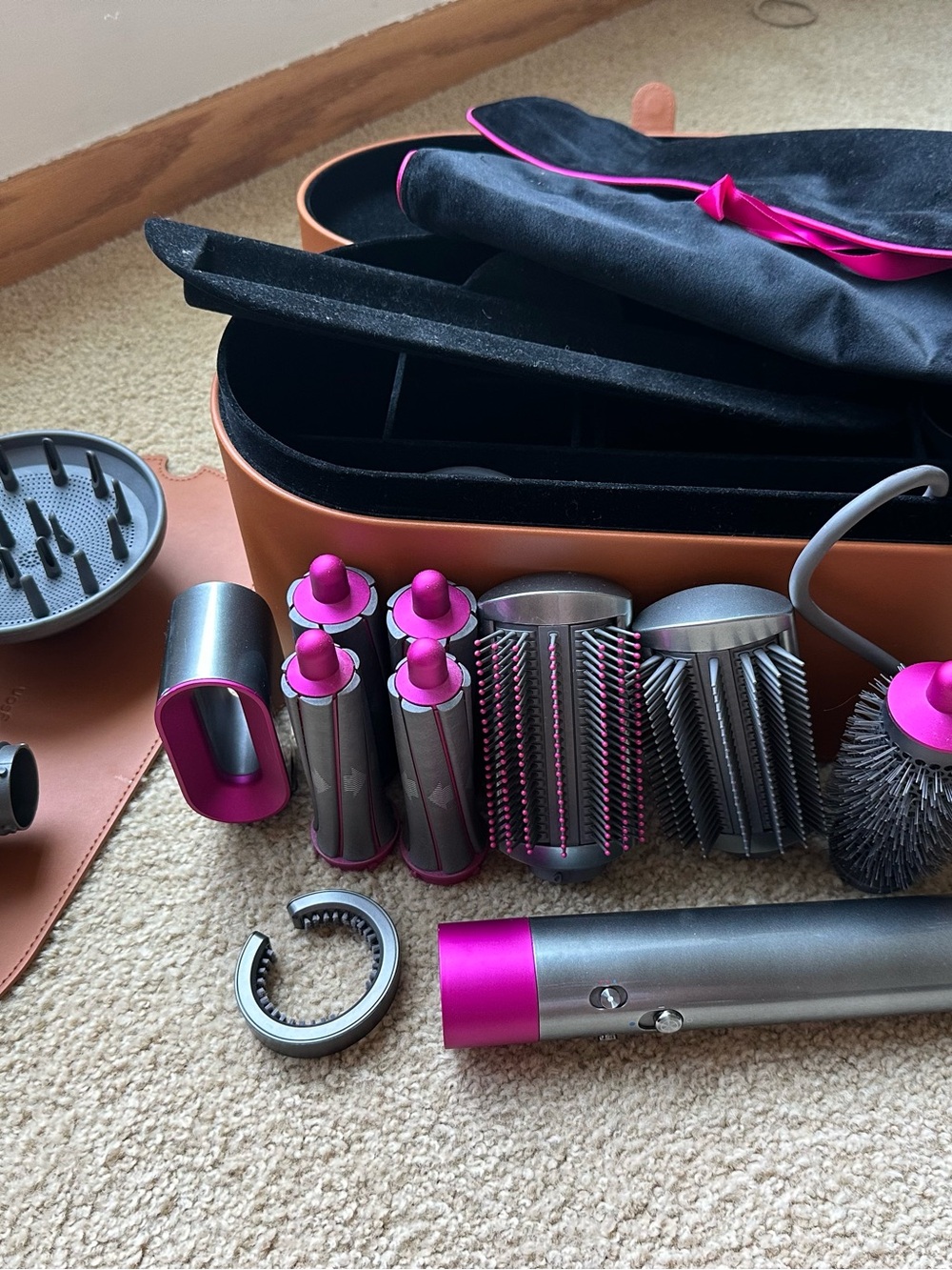 Dyson Hair Styling Set in Pink and Silver with Case